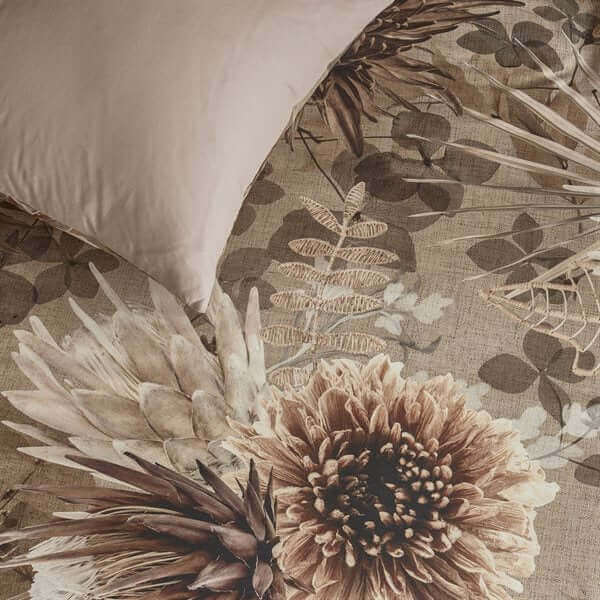 Housse de couette fleurie PROTEA SAND - Par Brunelli - Housse de couette Brunelli - Literie-Déco et moi 