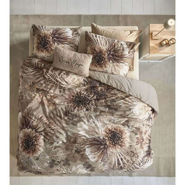 Housse de couette fleurie PROTEA SAND - Par Brunelli - Housse de couette Brunelli - Literie-Déco et moi 