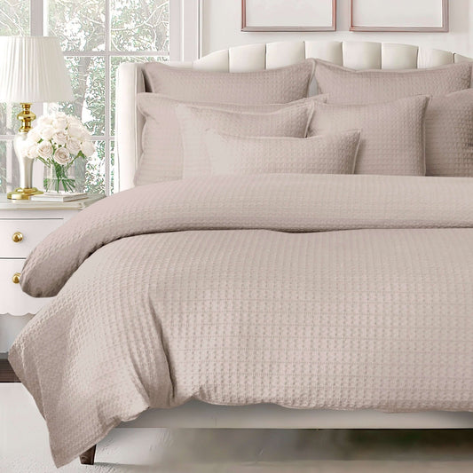 Housse de couette gaufrée HONEYCOMB  ( Naturel ) - Par Colcha Linens Housse de couette  ,disponible chez Literie-Déco et moi 