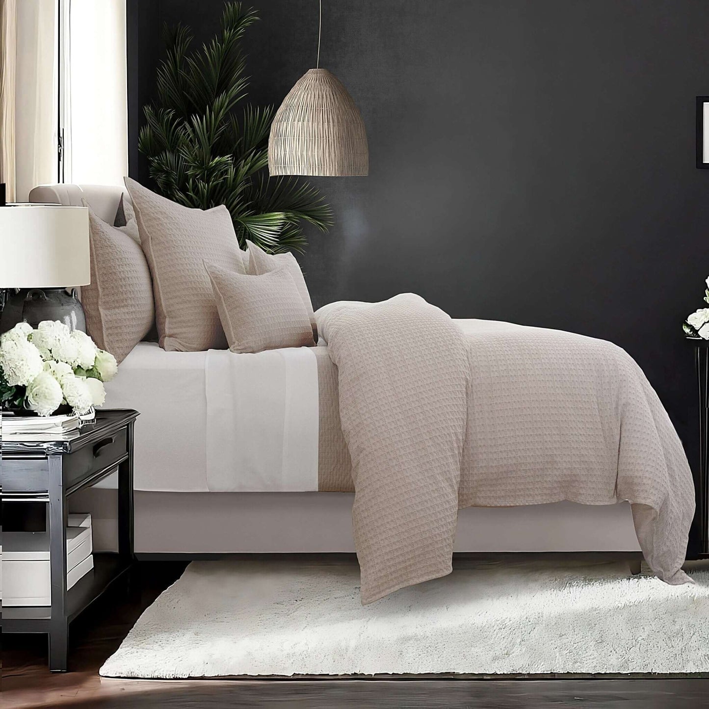 Housse de couette gaufrée HONEYCOMB ( Naturel ) - Par Colcha Linens - Literie - Déco et moi