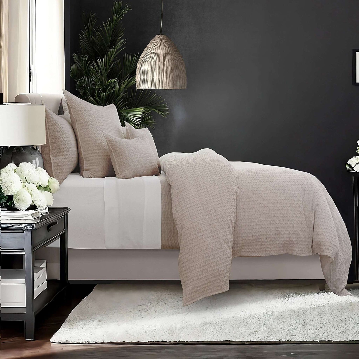 Housse de couette gaufrée HONEYCOMB ( Naturel ) - Par Colcha Linens - Literie - Déco et moi