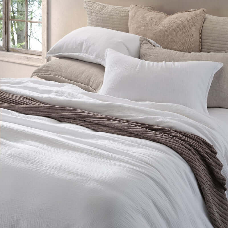 Housse de couette MUSLIN ( blanc )- Par Brunelli Housse de couette  ,disponible chez Literie-Déco et moi 