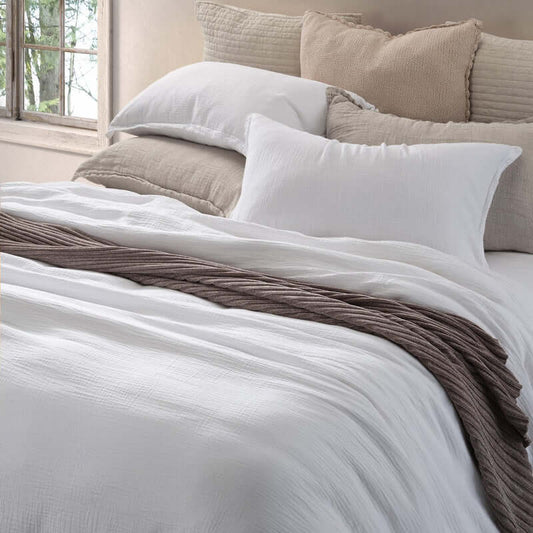 Housse de couette MUSLIN ( blanc )- Par Brunelli Housse de couette  ,disponible chez Literie-Déco et moi 