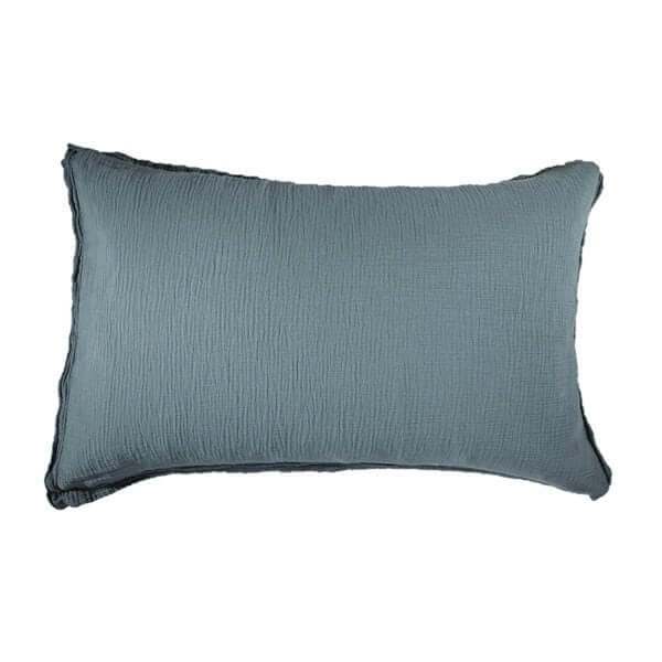 Housse de couette MUSLIN ( BLEU ACIER)- Par Brunelli Housse de couette  ,disponible chez Literie-Déco et moi 