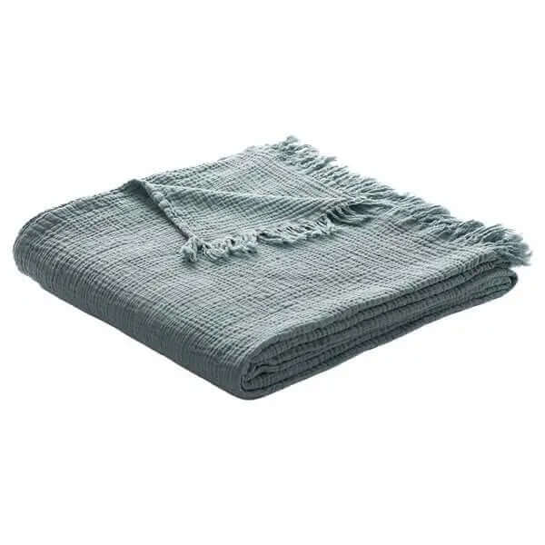 Housse de couette MUSLIN ( BLEU ACIER)- Par Brunelli - Housse de couette Brunelli - Literie-Déco et moi 