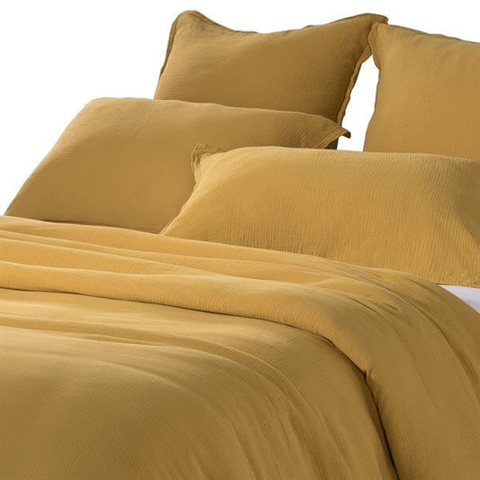 Housse de couette MUSLIN ( JAUNE )- Par Brunelli Housse de couette  ,disponible chez Literie-Déco et moi 