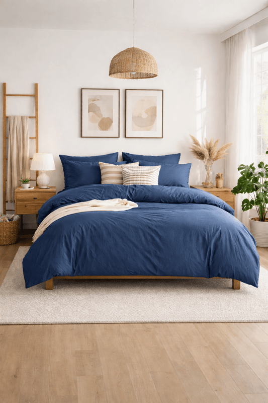 Housse de couette NATURE ( Bleu foncé ) - Housse de couette Livia - $189.99! Literie-Déco et moi
