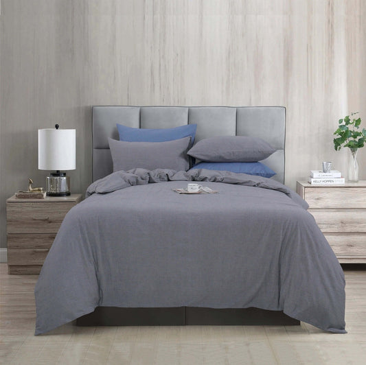 Housse de couette NATURE( Gris chiné) - Literie - Déco et moi