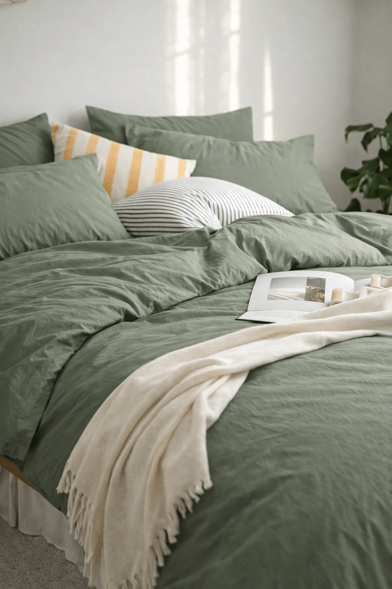 Housse de couette NATURE(Vert sauge) - Housse de couette Livia - $189.95! Literie-Déco et moi 