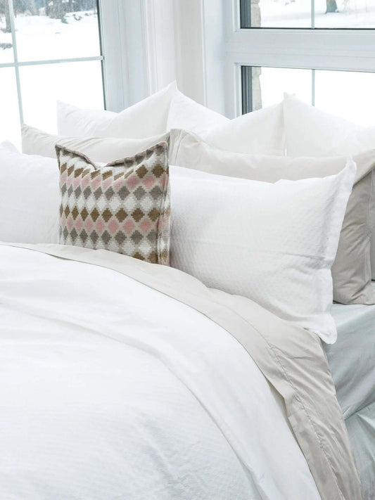 Housse de couette Nina en coton gaufré matelassé et coton percale- NEIGE - Housse de couette Dolce bianca - $329.99! Literie-Déco et moi 