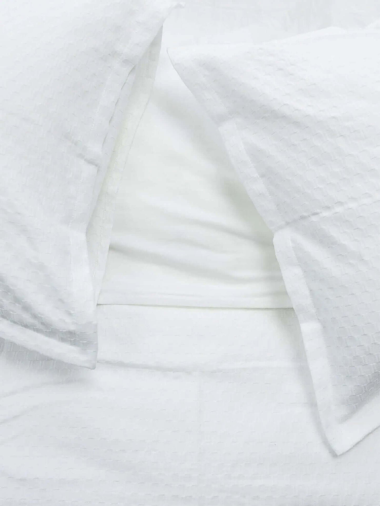 Housse de couette Nina en coton gaufré matelassé et coton percale- NEIGE - Housse de couette Dolce bianca - Literie-Déco et moi 