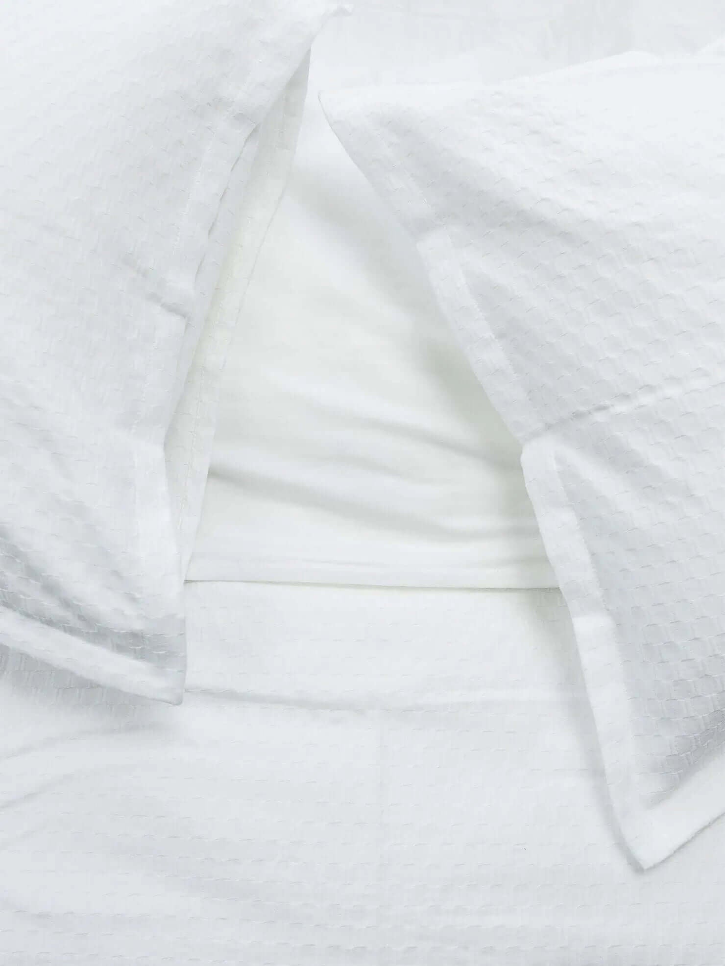 Housse de couette Nina en coton gaufré matelassé et coton percale- NEIGE - Housse de couette Dolce bianca - Literie-Déco et moi 