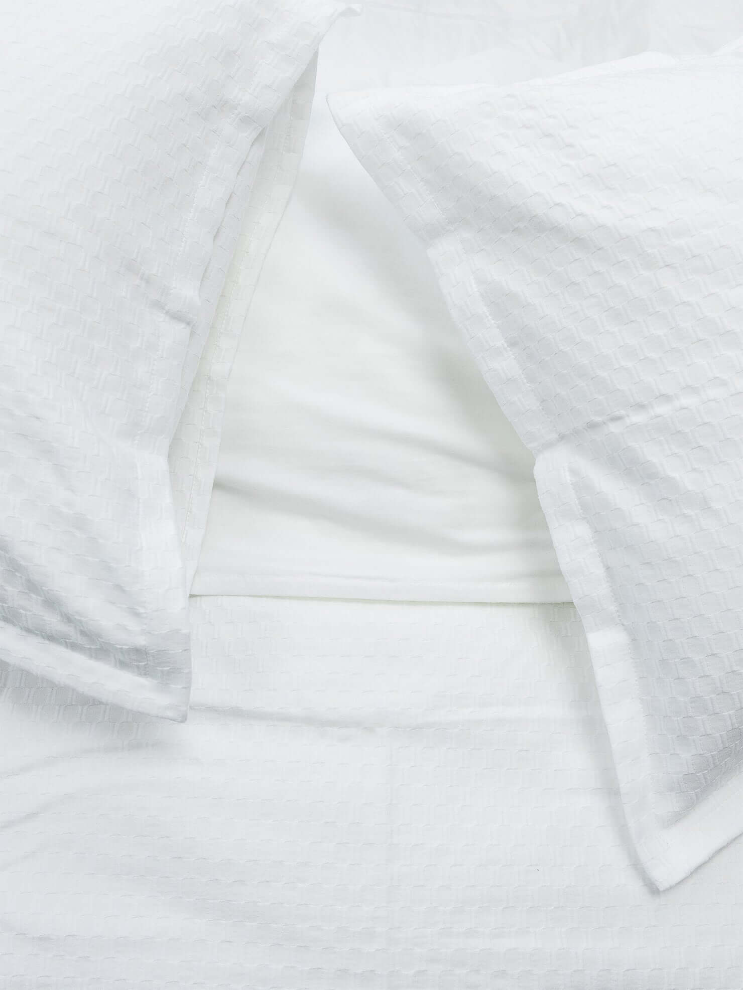 Housse de couette Nina en coton matelassé et coton percale - NEIGE - Literie - Déco et moi