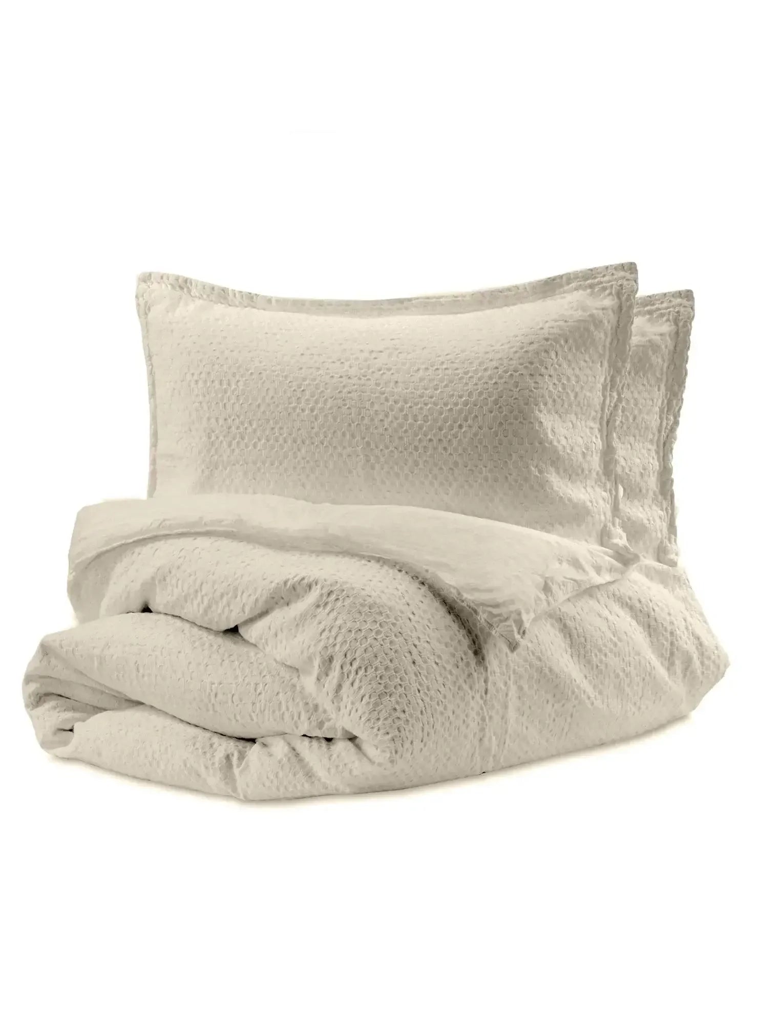 Housse de couette Nina en coton matelassé et coton percale - SABLE - Literie - Déco et moi