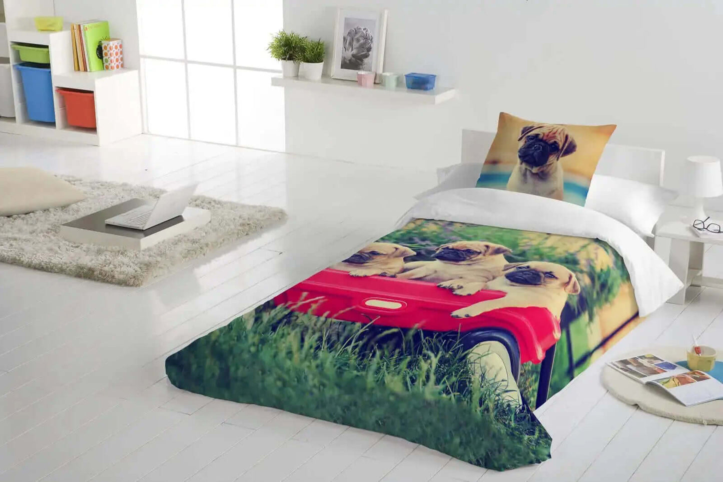 Housse de couette PUGS - Housse de couette gouchee - Literie-Déco et moi 