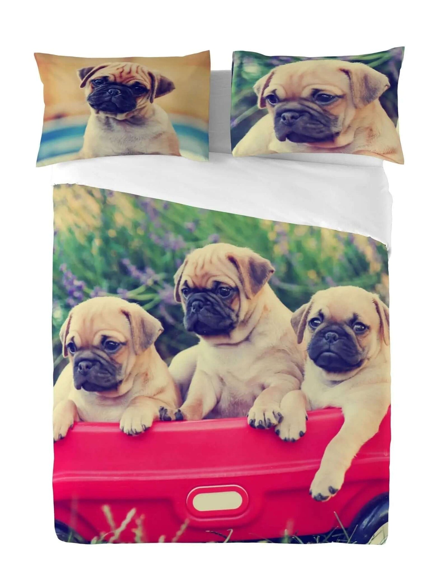 Housse de couette PUGS - Housse de couette gouchee - Literie-Déco et moi 