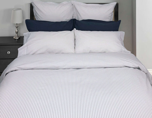 Housse de couette rayée marine GEORGIA ( FAIT AU CANADA ) - Literie - Déco et moi