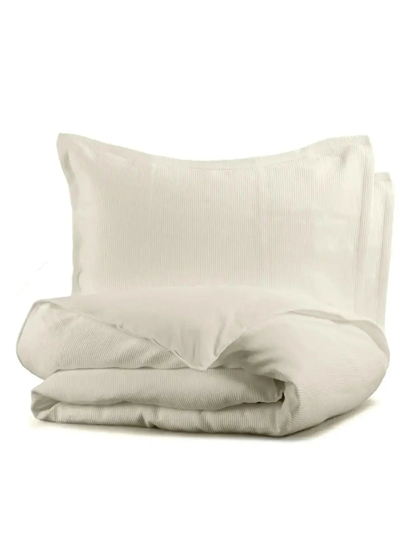 Housse de couette SOPHIA (en coton côtelé ) (Avoine ) - Housse de couette DOLCE BIANCA - Literie-Déco et moi 