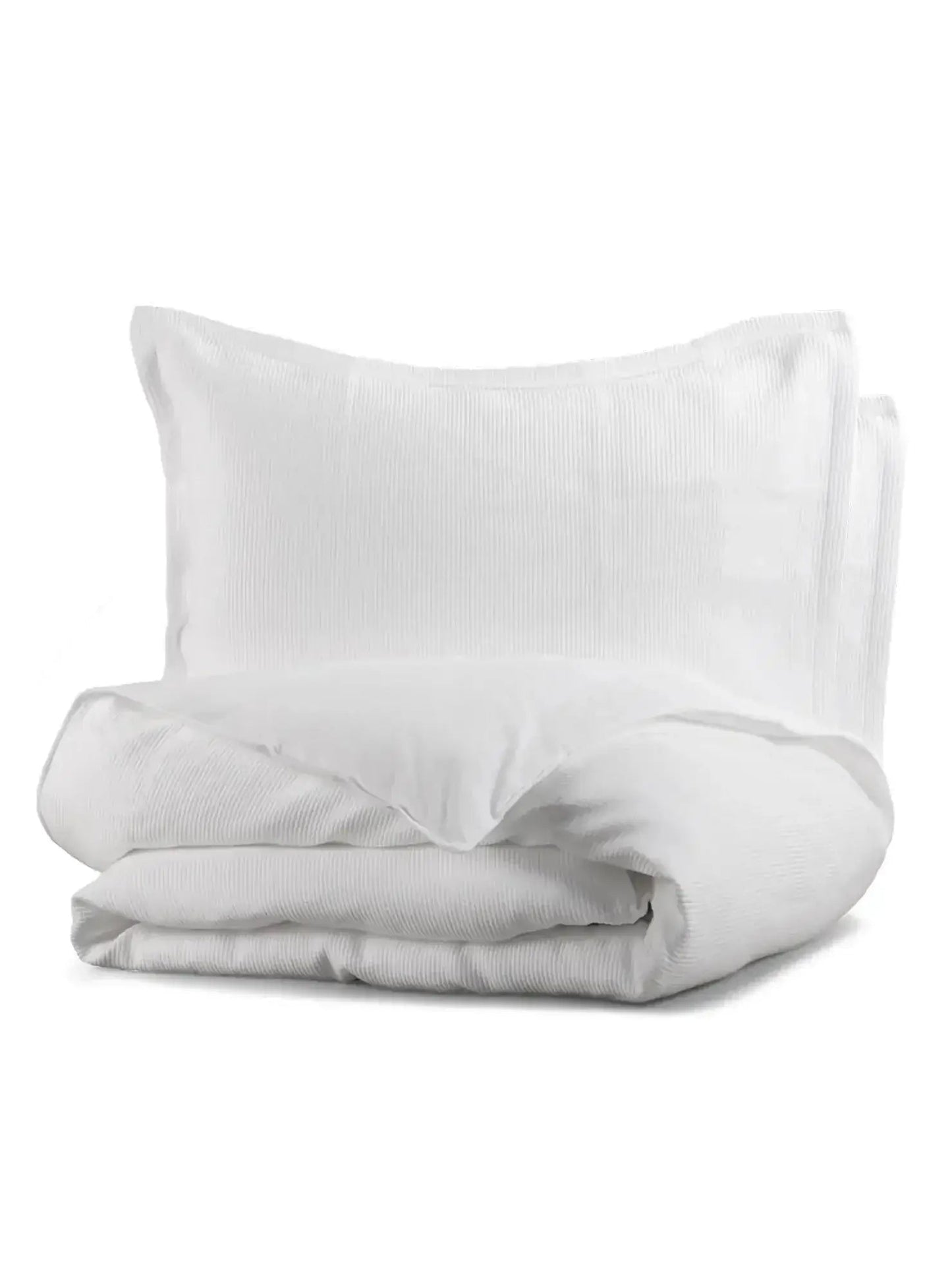 Housse de couette SOPHIA (en coton côtelé ) (Blanc) - Housse de couette DOLCE BIANCA - Literie-Déco et moi 