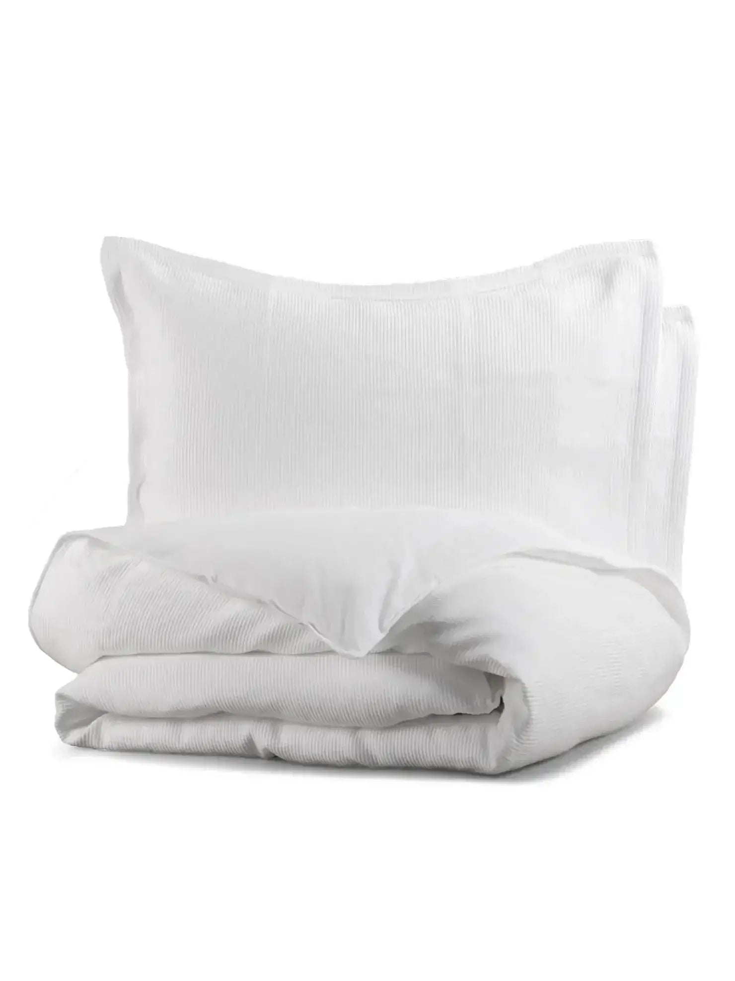 Housse de couette SOPHIA (en coton côtelé ) (Blanc) - Housse de couette DOLCE BIANCA - Literie-Déco et moi 