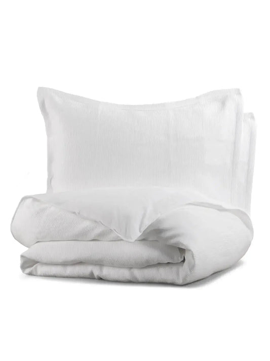 Housse de couette SOPHIA (en coton côtelé ) (Blanc) - Housse de couette DOLCE BIANCA - $439.99! Literie-Déco et moi 