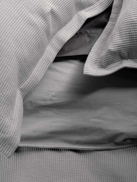 Housse de couette SOPHIA (en coton côtelé ) ( Opale ) - Literie - Déco et moi