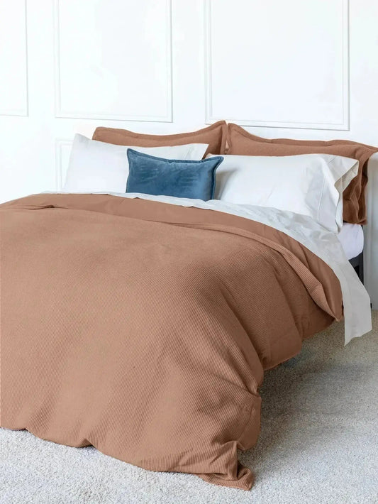 Housse de couette SOPHIA (en coton côtelé ) ( Sienne ) - Housse de couette DOLCE BIANCA - $439.99! Literie-Déco et moi