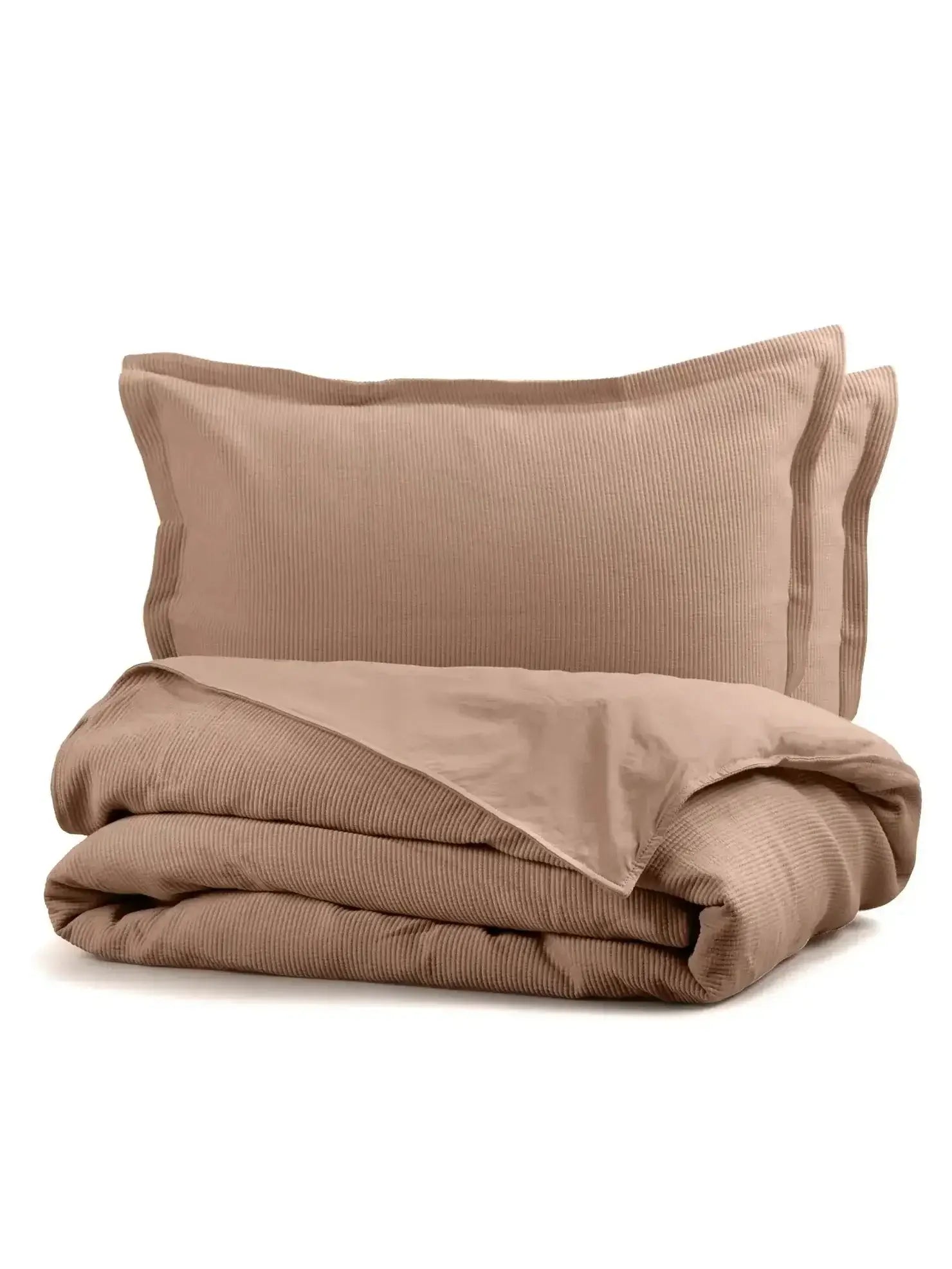 Housse de couette SOPHIA (en coton côtelé ) ( Sienne ) - Literie - Déco et moi