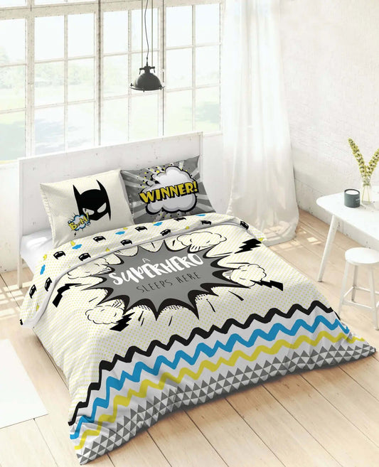 Housse de couette SUPER HÉROS Housse de couette enfant  ,disponible chez Literie-Déco et moi 