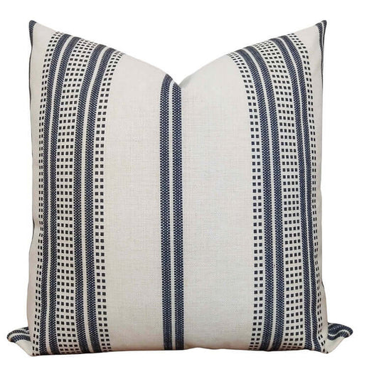 Housse de coussin FARMHOUSE ( Beige et bleu ) 20'' x 20' - Literie - Déco et moi