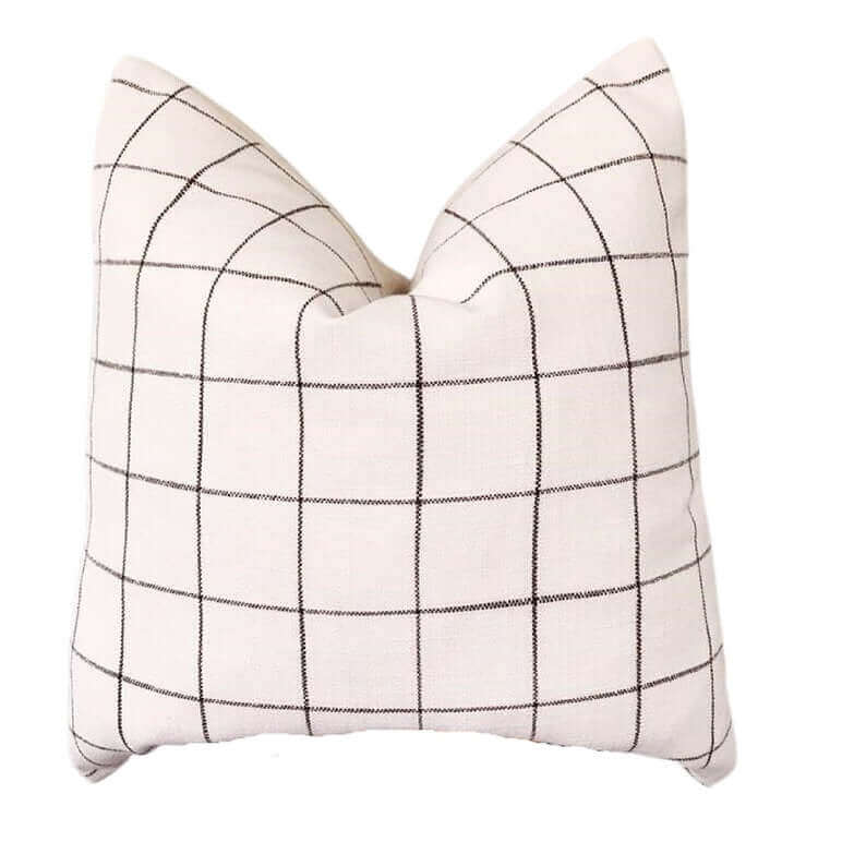Housse de coussin FARMHOUSE ( Blanc et noir  )   20'' x 20' - coussins Livia - Literie-Déco et moi 