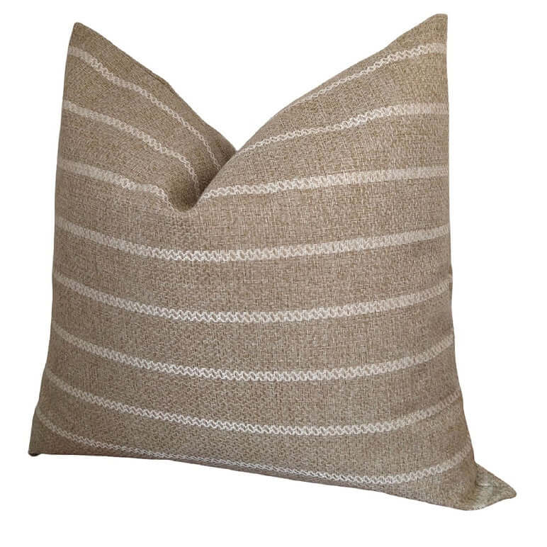 Housse de coussin FARMHOUSE ( Café et beige ) 20'' x 20'' - Literie - Déco et moi