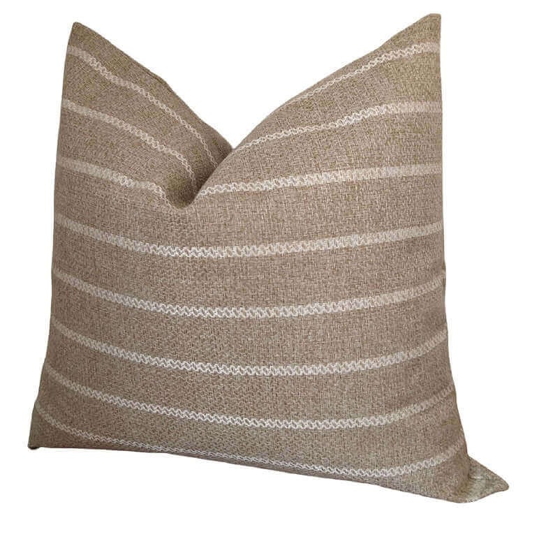 Housse de coussin FARMHOUSE ( Café et beige )  20'' x 20'' - coussins Livia - Literie-Déco et moi 