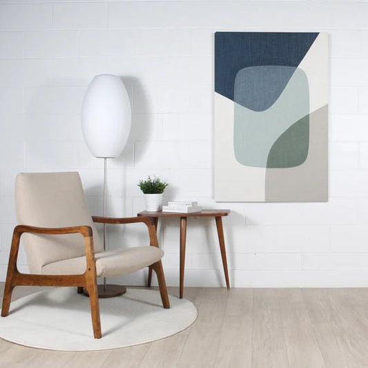 Tableau acoustique géométrique en couleurs pastels - Fabriqué à la main - ART MURAL TEXTILES Accent Mode - $379.99! Literie-Déco et moi