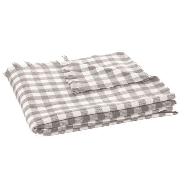 Jeté à carreaux gris MANOS - par Brunelli - Literie - Déco et moi