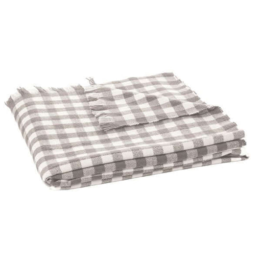 Jeté à carreaux gris MANOS - par Brunelli - Literie - Déco et moi