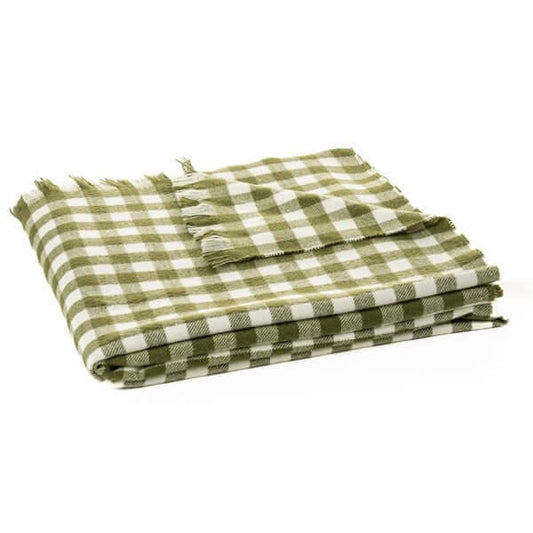 Jeté à carreaux vert foncé Manos - Par Brunelli - Literie - Déco et moi