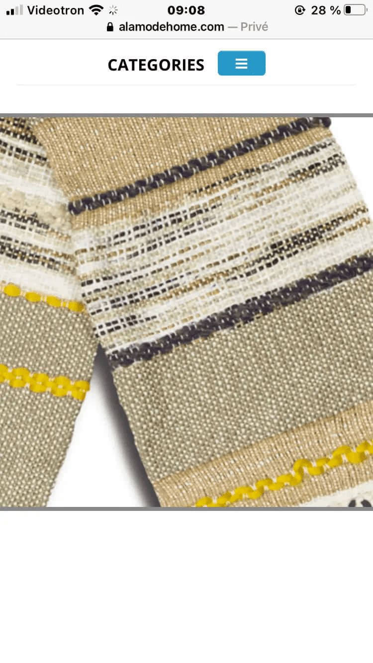 Jeté Asger jaune ( 50'' x 60'') - Jeté rjs trading - Literie-Déco et moi 