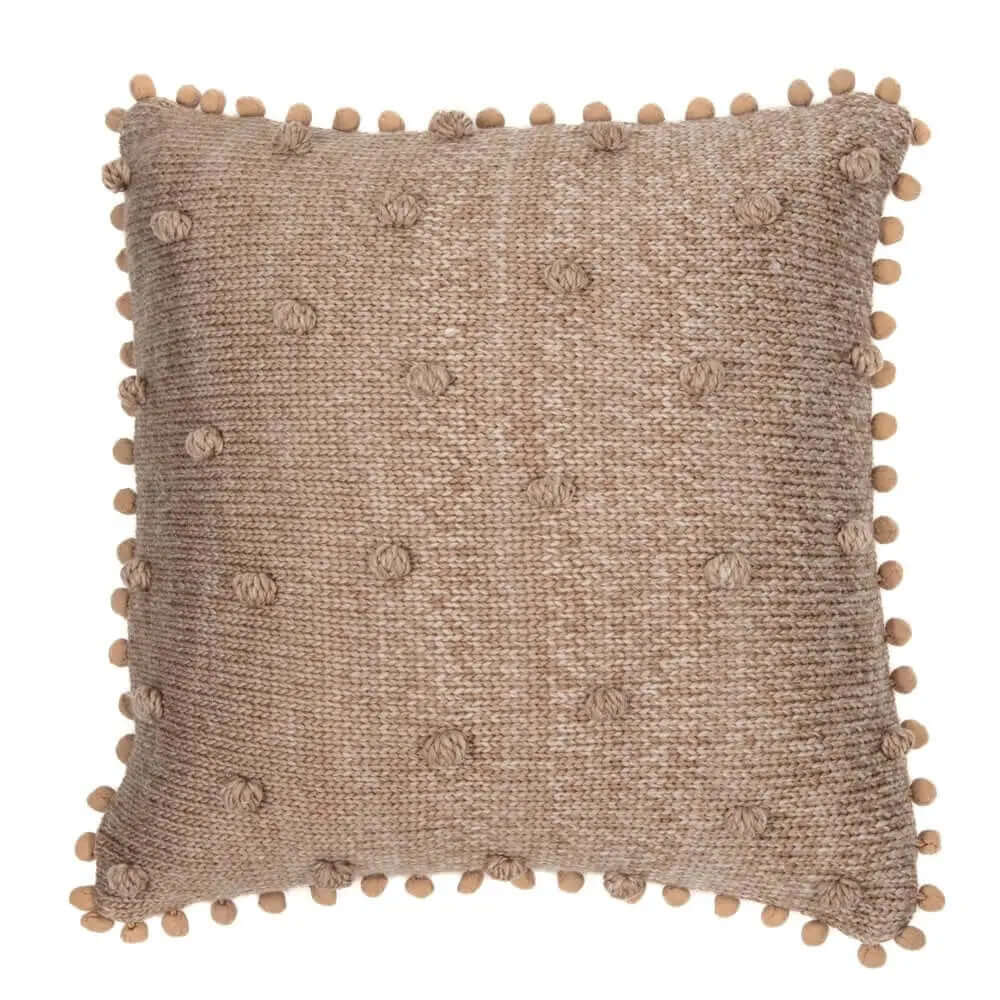 Jeté avec des pompons MOCACCINO( 50" x 60'')- Par Brunelli - Jeté Brunelli - Literie-Déco et moi 