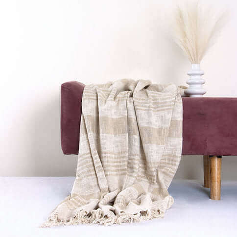 Jeté COZY- ( Beige ) - Jeté Livia - Literie-Déco et moi 