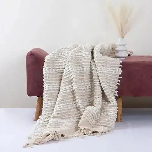 Jeté COZY- ( Beige ) - Jeté Livia - $89.99! Literie-Déco et moi 