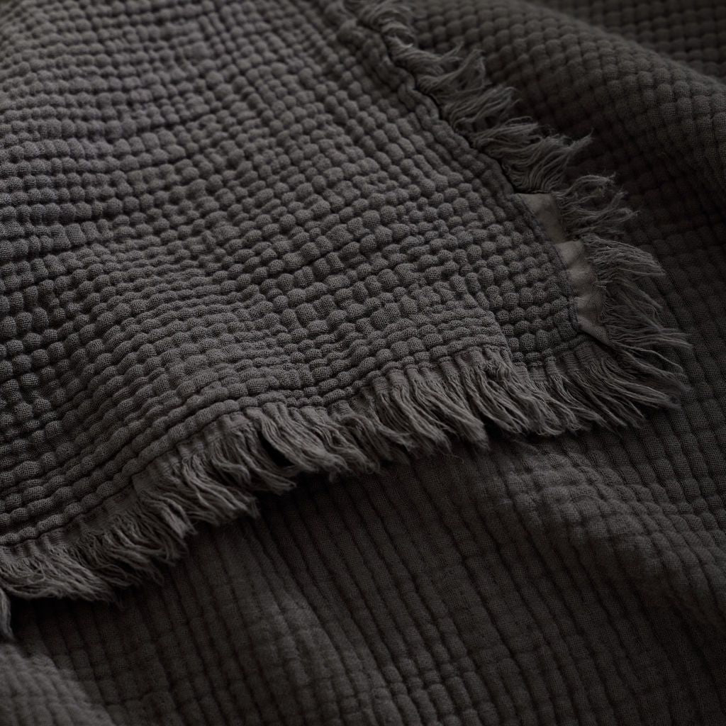 Jeté COZY- Gris foncé  ( 50''x60'') - Jeté Livia - $79.99! Literie-Déco et moi 