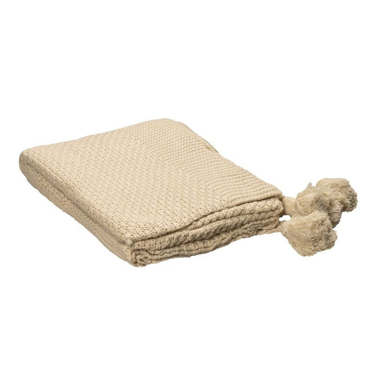 Jeté COZY- Naturel  ( 50''x60'') - Jeté Livia - Literie-Déco et moi 