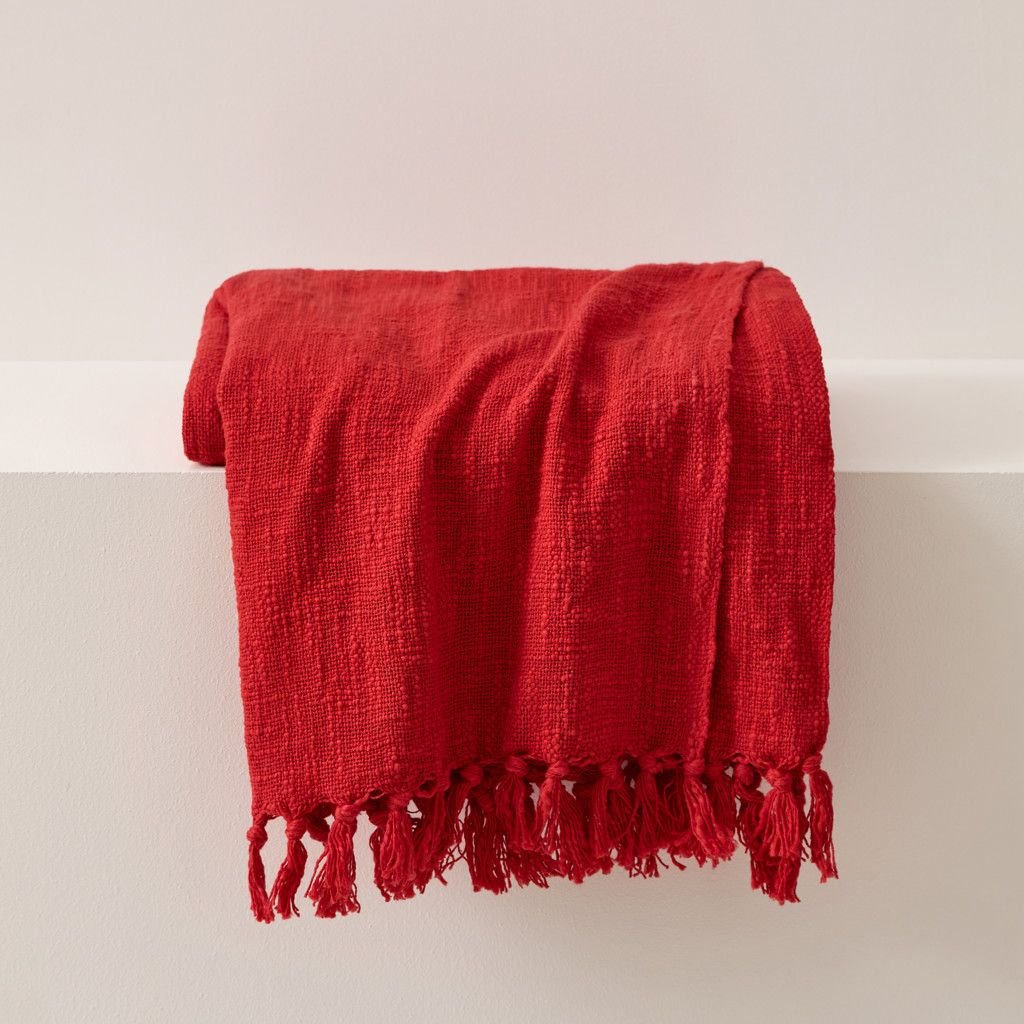 Jeté COZY- Rouge  ( 50''x60'') - Jeté Livia - Literie-Déco et moi 