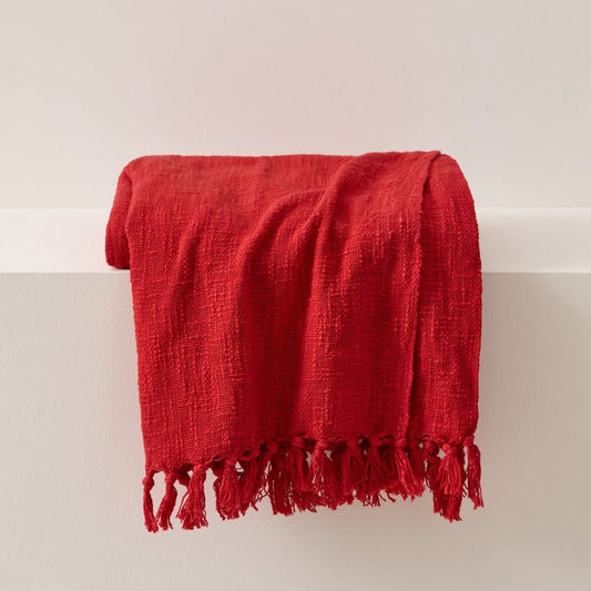 Jeté COZY- Rouge  ( 50''x60'') - Jeté Livia - Literie-Déco et moi 