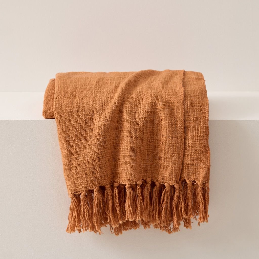 Jeté COZY- Terracotta ( 50''x60'') - Jeté Livia - $89.99! Literie-Déco et moi 