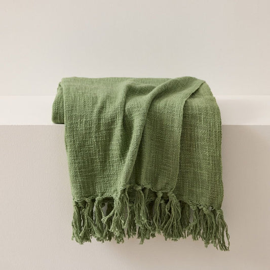 Jeté COZY- Vert sauge ( 50''x60'') - Jeté Livia - Literie-Déco et moi 