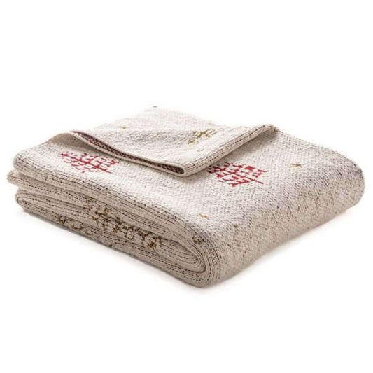 Jeté crème avec des sapins MOUNA ( 50'' x 60'')-Par Brunelli - JETÉ Brunelli - $89.95! Literie-Déco et moi