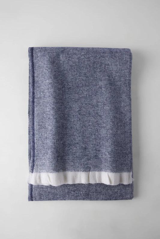 Jeté décoratif LINEN ( Bleu foncé )  ( 55''x 70'') - Jeté CHÉNÉ - Literie-Déco et moi 