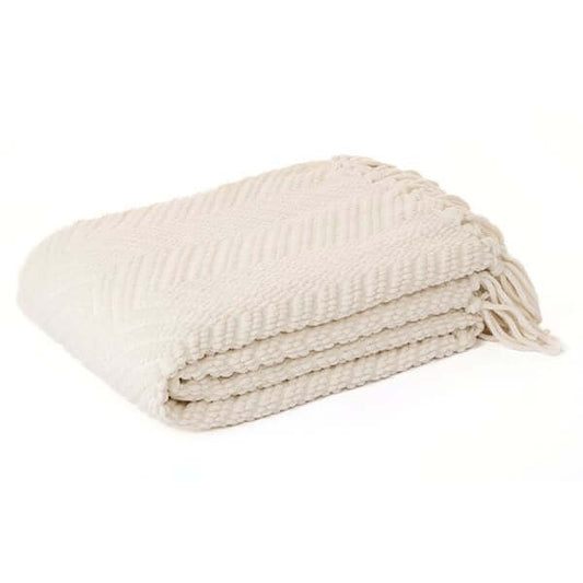 Jeté en chenille ivoire EMY - Par Brunelli - Literie - Déco et moi